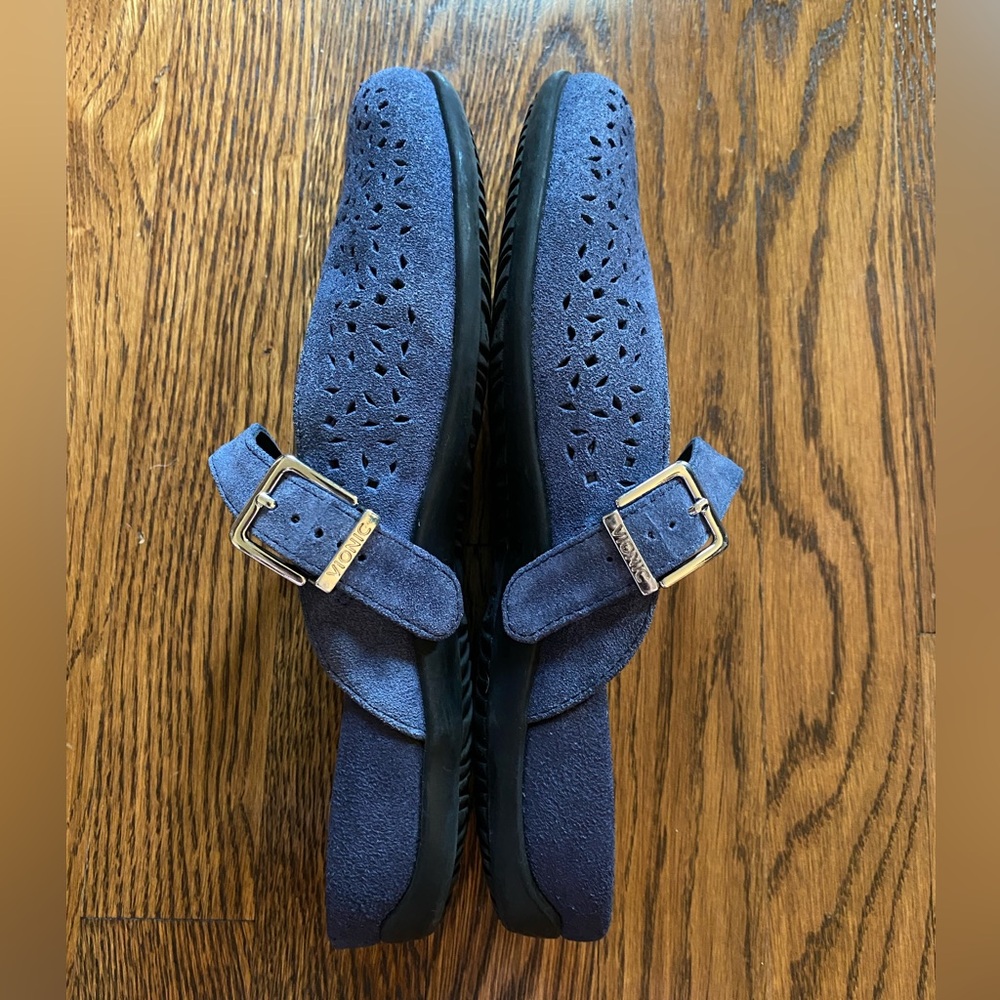 Vionic Lidia Suede Mules Size 9 Navy Blue Mary Jane Slip-On Women’s Shoes - Picture 6 of 8